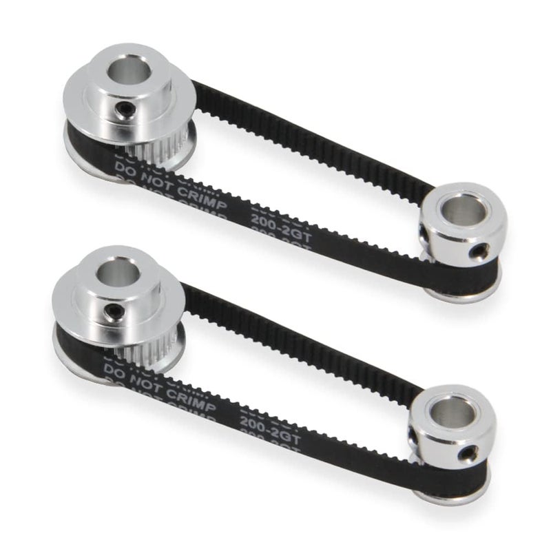 Zeelo 2PCS Set GT2 Synchronous Wheel 20&36 Teeth 5mm Bore Aluminum Timing Pulley with 2PCS Length 200mm Width 6mm Belt (20-36T-5B-6) - Image 1